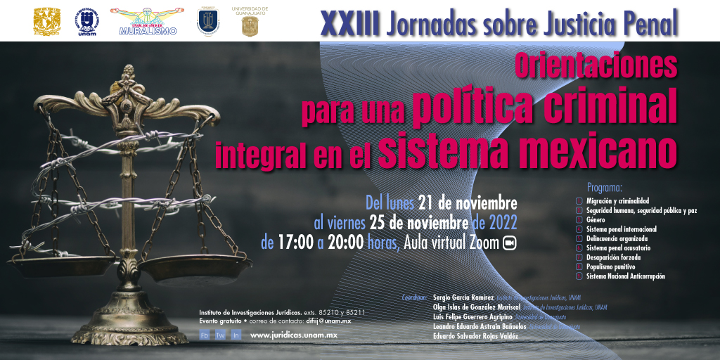 La presidenta de JTMX, Mariclaire Acosta, participó en las XXIII Jornadas sobre Justicia Penal: “Orientaciones para una política criminal integral en el sistema mexicano”