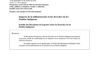 Impacto de la militarización en los derechos de los Pueblos Indígenas